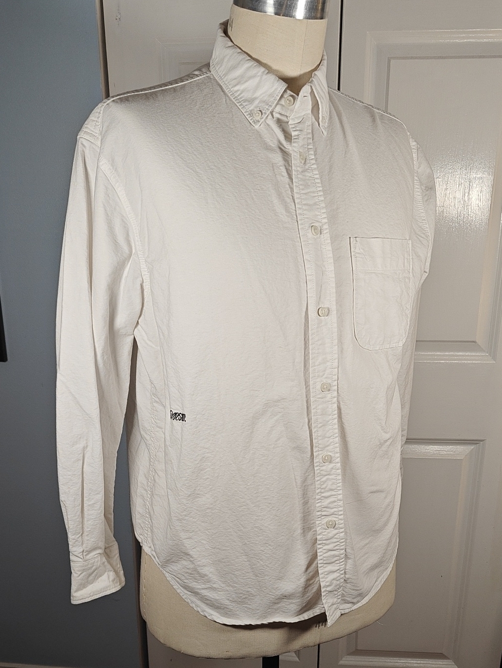 NWOT Denim & Flower Ricky Singh Off-White Button Down Shirt Large